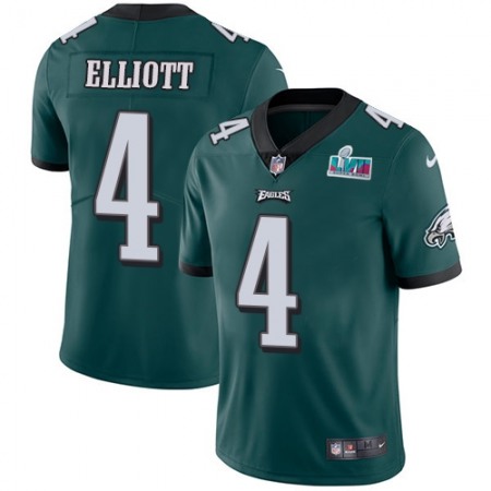 Nike Eagles #4 Jake Elliott Green Team Color Super Bowl LVII Patch Youth Stitched NFL Vapor Untouchable Limited Jersey