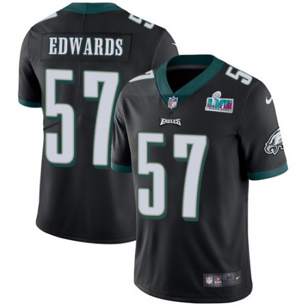 Nike Eagles #57 T. J. Edwards Black Alternate Super Bowl LVII Patch Youth Stitched NFL Vapor Untouchable Limited Jersey
