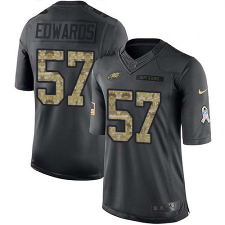 Nike Eagles #57 T. J. Edwards Black Youth Stitched NFL Limited 2016 Salute to Service Jersey