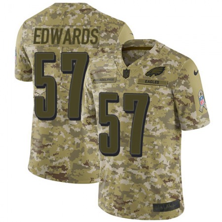 Nike Eagles #57 T. J. Edwards Camo Youth Stitched NFL Limited 2018 Salute To Service Jersey