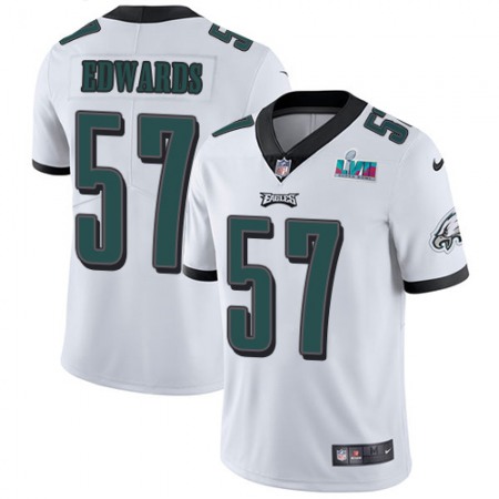 Nike Eagles #57 T. J. Edwards White Super Bowl LVII Patch Youth Stitched NFL Vapor Untouchable Limited Jersey