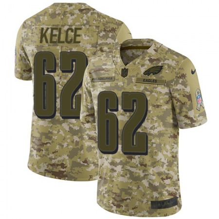 Nike Eagles #62 Jason Kelce Camo Youth Stitched NFL Limited 2018 Salute to Service Jersey