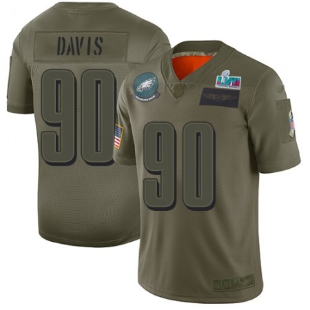 Nike Eagles #90 Jordan Davis Camo Super Bowl LVII Patch Youth Stitched NFL Limited 2019 Salute To Service Jersey