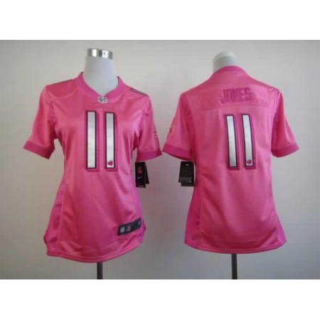 Nike Falcons #11 Julio Jones Pink Women's Be Luv'd Stitched NFL Elite Jersey