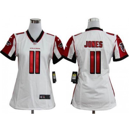 Nike Falcons #11 Julio Jones White Women's Stitched NFL Elite Jersey