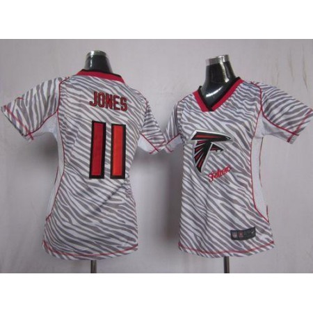 Nike Falcons #11 Julio Jones Zebra Women's Stitched NFL Elite Jersey