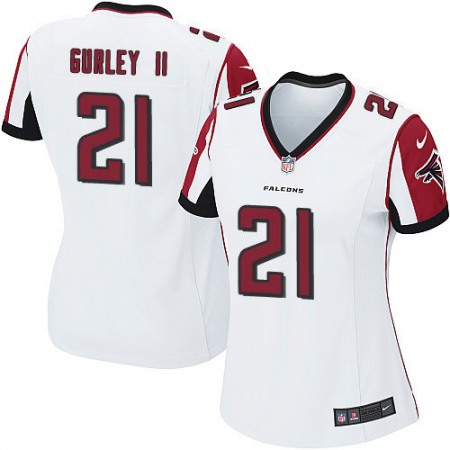 Nike Falcons #21 Todd Gurley II White Women's Stitched NFL New Elite Jersey