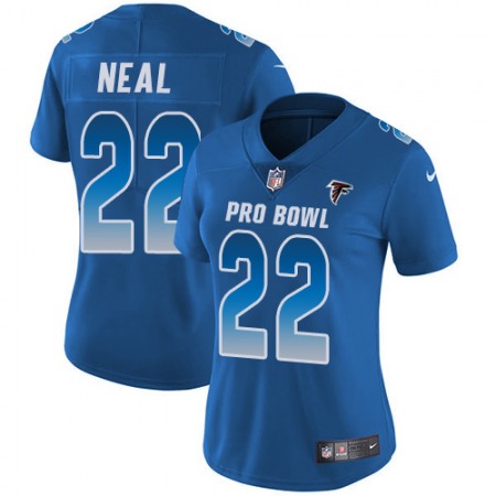 Nike Falcons #22 Keanu Neal Royal Women's Stitched NFL Limited NFC 2018 Pro Bowl Jersey