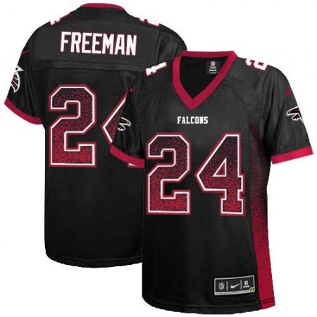 Nike Falcons #24 Devonta Freeman Black Alternate Women's Stitched NFL Elite Drift Fashion Jersey