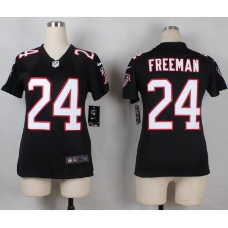 Nike Falcons #24 Devonta Freeman Black Alternate Women's Stitched NFL Elite Jersey