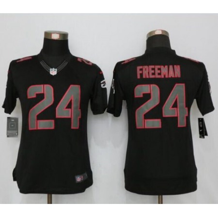 Nike Falcons #24 Devonta Freeman Black Impact Women's Stitched NFL Limited Jersey