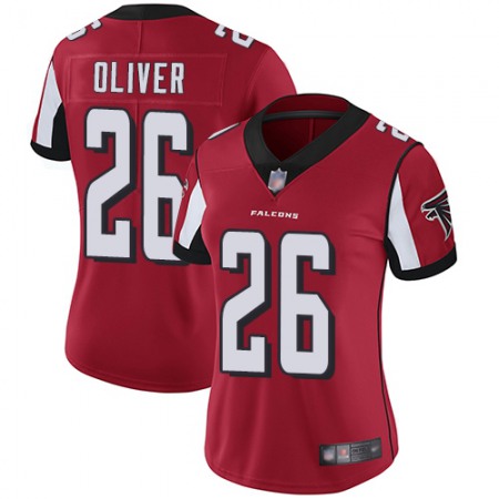 Nike Falcons #26 Isaiah Oliver Red Team Color Women's Stitched NFL Vapor Untouchable Limited Jersey