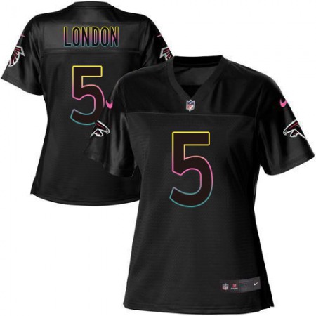 Nike Falcons #5 Drake London Black Women's NFL Fashion Game Jersey