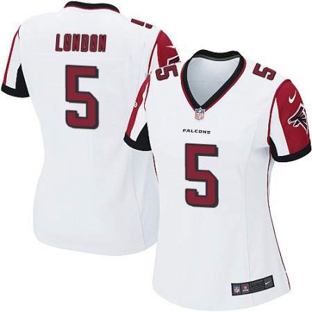 Nike Falcons #5 Drake London White Women's Stitched NFL New Elite Jersey