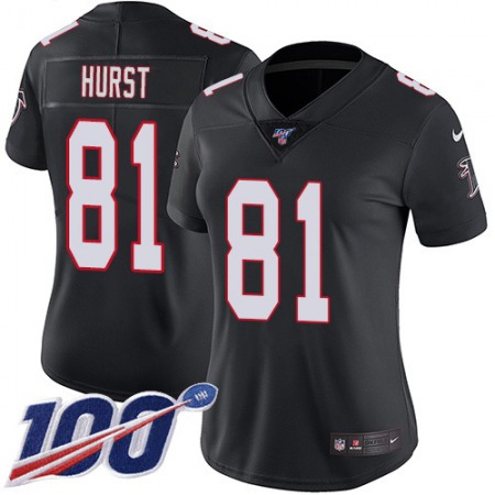 Nike Falcons #81 Hayden Hurst Black Alternate Women's Stitched NFL 100th Season Vapor Untouchable Limited Jersey