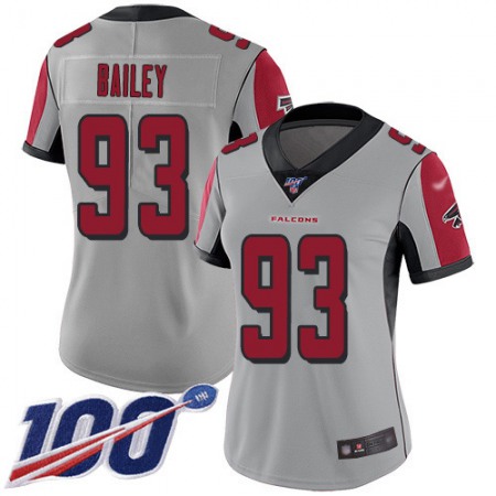 Nike Falcons #93 Allen Bailey Silver Women's Stitched NFL Limited Inverted Legend 100th Season Jersey