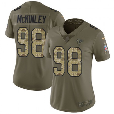 Nike Falcons #98 Takkarist McKinley Olive/Camo Women's Stitched NFL Limited 2017 Salute to Service Jersey