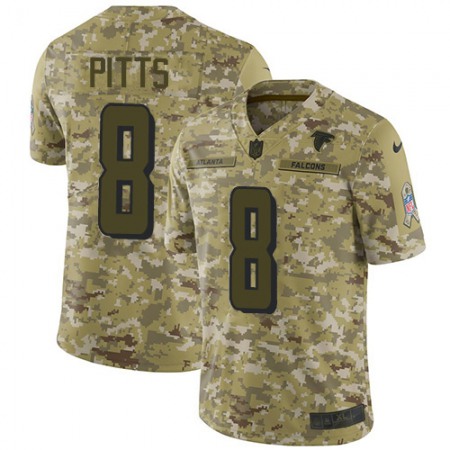Nike Falcons #8 Kyle Pitts Camo Youth Stitched NFL Limited 2018 Salute To Service Jersey