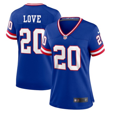 New York Giants #20 Julian Love Royal Women's Nike Classic Player Game Jersey