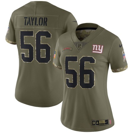New York Giants #56 Lawrence Taylor Nike Women's 2022 Salute To Service Limited Jersey - Olive
