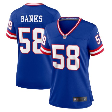 New York Giants #58 Carl Banks Royal Women's Nike Classic Player Game Jersey