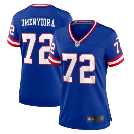 New York Giants #72 Osi Umenyiora Royal Women's Nike Classic Player Game Jersey