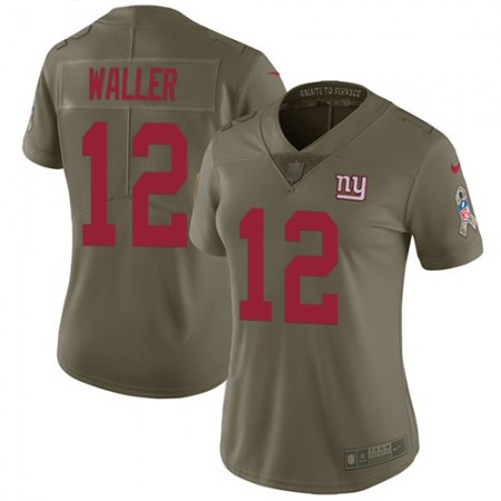 Nike Giants #12 Darren Waller Olive Women's Stitched NFL Limited 2017 Salute To Service Jersey