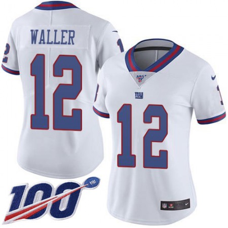 Nike Giants #12 Darren Waller White Women's Stitched NFL Limited Rush 100th Season Jersey