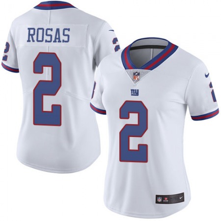 Nike Giants #2 Aldrick Rosas White Women's Stitched NFL Limited Rush Jersey