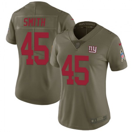 Nike Giants #45 Jaylon Smith Olive Women's Stitched NFL Limited 2017 Salute To Service Jersey