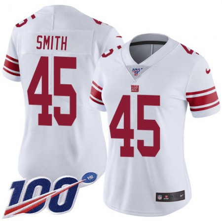 Nike Giants #45 Jaylon Smith White Women's Stitched NFL 100th Season Vapor Untouchable Limited Jersey