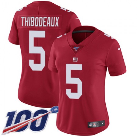 Nike Giants #5 Kayvon Thibodeaux Red Women's Alternate Women's Stitched NFL 100th Season Vapor Limited Jersey