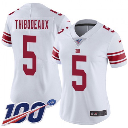 Nike Giants #5 Kayvon Thibodeaux White Women's Stitched NFL 100th Season Vapor Untouchable Limited Jersey