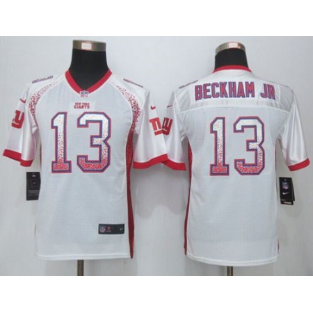 Nike Giants #13 Odell Beckham Jr White Youth Stitched NFL Elite Drift Fashion Jersey