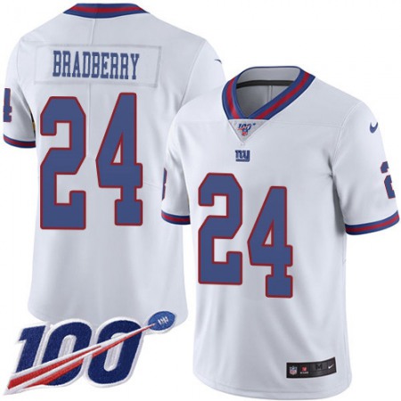 Nike Giants #24 James Bradberry White Youth Stitched NFL Limited Rush 100th Season Jersey