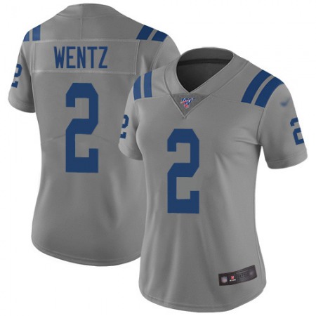 Indianapolis Colts #2 Carson Wentz Gray Women's Stitched NFL Limited Inverted Legend Jersey