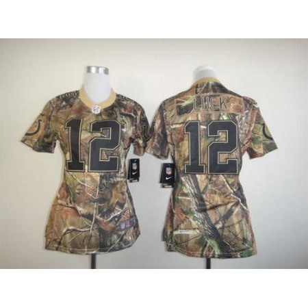 Nike Colts #12 Andrew Luck Camo Women's Stitched NFL Realtree Elite Jersey