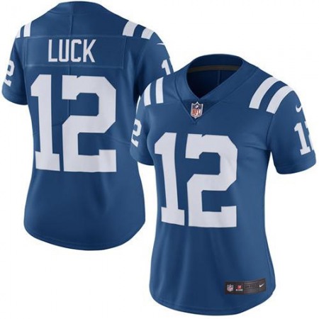 Nike Colts #12 Andrew Luck Royal Blue Women's Stitched NFL Limited Rush Jersey