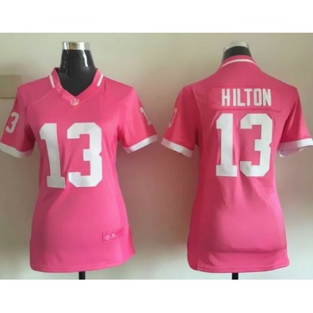 Nike Colts #13 T.Y. Hilton Pink Women's Stitched NFL Elite Bubble Gum Jersey