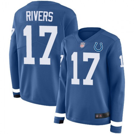 Nike Colts #17 Philip Rivers Royal Blue Team Color Women's Stitched NFL Limited Therma Long Sleeve Jersey