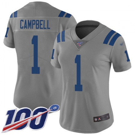 Nike Colts #1 Parris Campbell Gray Women's Stitched NFL Limited Inverted Legend 100th Season Jersey