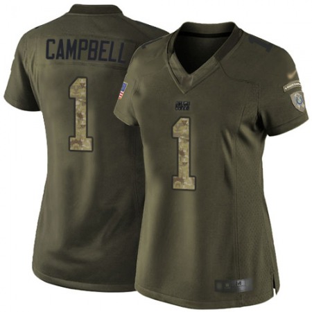 Nike Colts #1 Parris Campbell Green Women's Stitched NFL Limited 2015 Salute to Service Jersey
