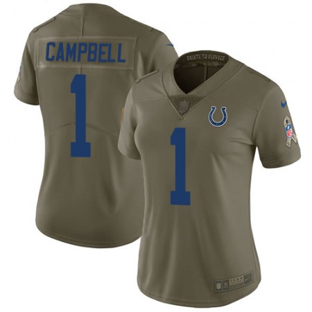 Nike Colts #1 Parris Campbell Olive Women's Stitched NFL Limited 2017 Salute To Service Jersey