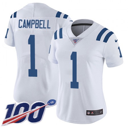 Nike Colts #1 Parris Campbell White Women's Stitched NFL 100th Season Vapor Untouchable Limited Jersey