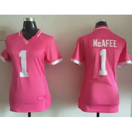 Nike Colts #1 Pat McAfee Pink Women's Stitched NFL Elite Bubble Gum Jersey
