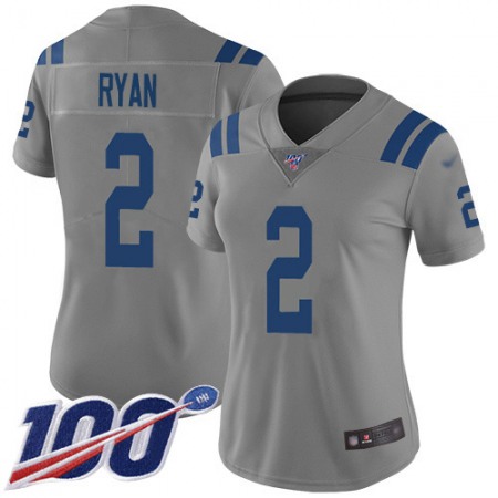 Nike Colts #2 Matt Ryan Gray Women's Stitched NFL Limited Inverted Legend 100th Season Jersey