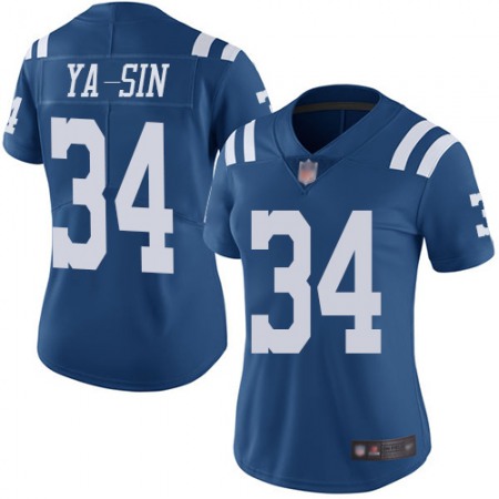 Nike Colts #34 Rock Ya-Sin Royal Blue Women's Stitched NFL Limited Rush Jersey