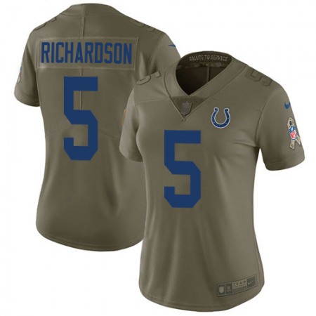 Nike Colts #5 Anthony Richardson Olive Women's Stitched NFL Limited 2017 Salute To Service Jersey