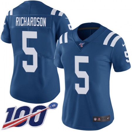 Nike Colts #5 Anthony Richardson Royal Blue Team Color Women's Stitched NFL 100th Season Vapor Untouchable Limited Jersey