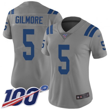 Nike Colts #5 Stephon Gilmore Gray Women's Stitched NFL Limited Inverted Legend 100th Season Jersey
